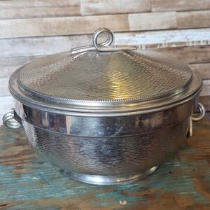 Antique Made in Italy Hammered Aluminum Casserole Dish